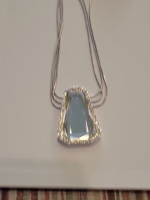 Lia Sophia ''Ice'' Large Reflection Center Stone Crystals Silver 3-Chain Necklace