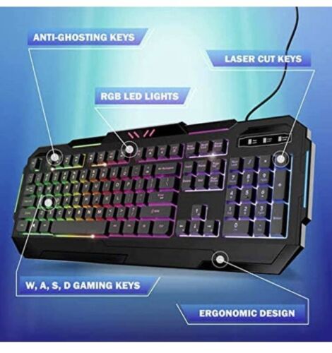 World Cup Bugha exclusive Led gaming keyboard Compatible With PC New - Picture 2 of 4