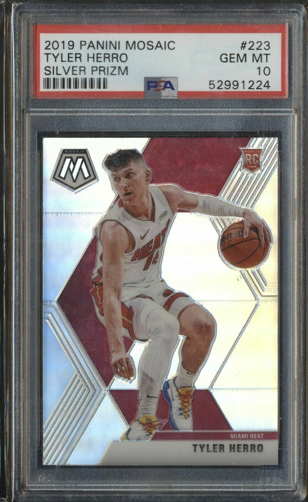 🔥 Tyler Herro 2019 Panini Mosaic 223 Silver Prizm RC Rookie PSA 10 GEM 🔥 HEAT