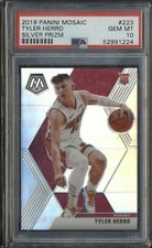 🔥 Tyler Herro 2019 Panini Mosaic 223 Silver Prizm RC Rookie PSA 10 GEM 🔥 HEAT