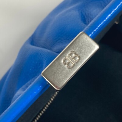 BALENCIAGA 618895 Cloud XS logo cloud Bag Pouch Bicolor 2WAY