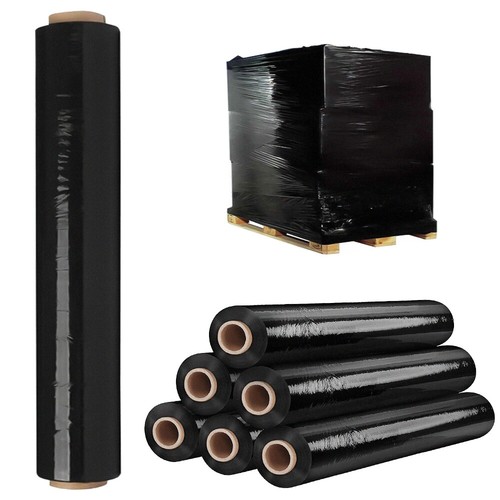 Pallet Wrap Black & Clear Shrink Wrapping Roll Cling Film 400 mm x 750 g 23 mu - Picture 2 of 15