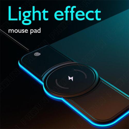 Wireless Charging RGB Mouse Pad Colorful Luminous For Laptop Keyboard Table Mat - Picture 10 of 10