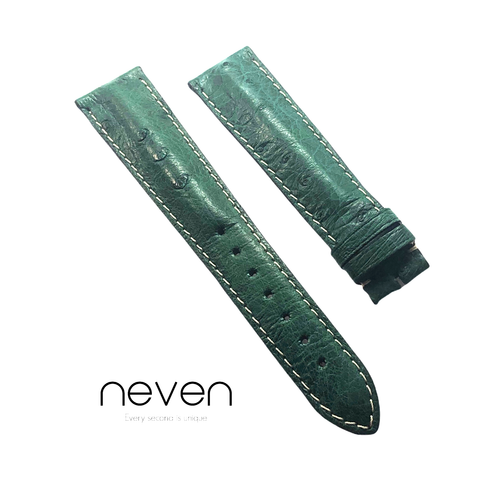 ZENITH - BRACELET - GENUINE LEATHER - GREEN - WHITE COUTURE - 20X17MM - Picture 1 of 2