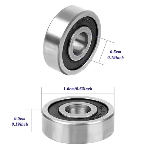 20Pcs 625-2RS 5x16x5mm Deep Groove Ball Bearing Double Sealed Bearings ABEC-3 - Picture 3 of 6