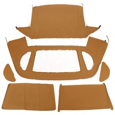 Convertible Soft Top Tan For 1990-02 Mercedes-benz Sl R129 500sl Window Plastic