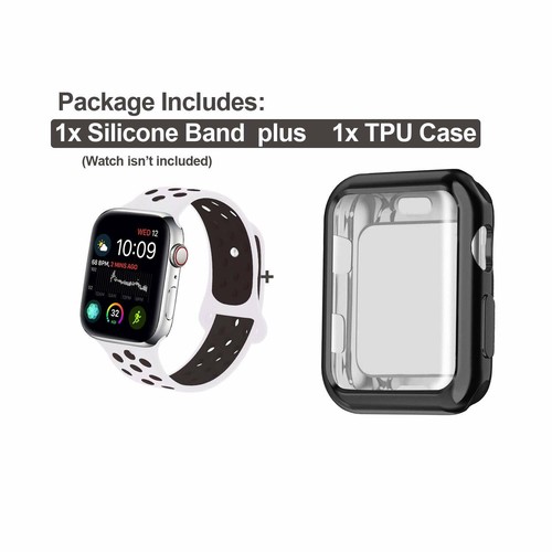 Sports Band W/ Screen Protector Case For Apple Watch 4 / 5 / 6 / SE / 7 / 8 / 9 - Picture 20 of 27