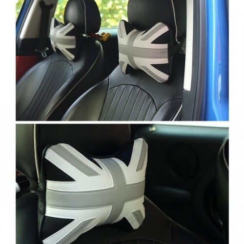 Car Headrest Neck Pillow Cushion United Kingdom Style Faux Leather