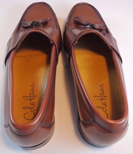 Cole Haan Loafer Mens Brown Leather Tassel Slip On Shoes size 8.5 M - Picture 8 of 12