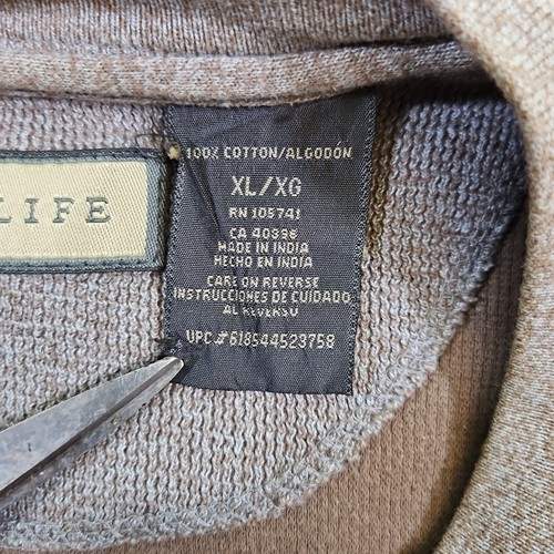 Naturalife maglione casual scollo a V uomo XL grigio e marrone manica lunga Old Money Y2K - Foto 13 di 15