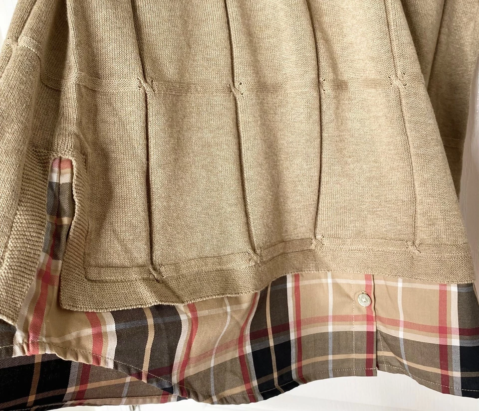 FOXCROFT Tartán Nova Cuadros Burberry Estampado En Capas Camisa Suéter Top GRANDE NUEVO Foto 3 de 4