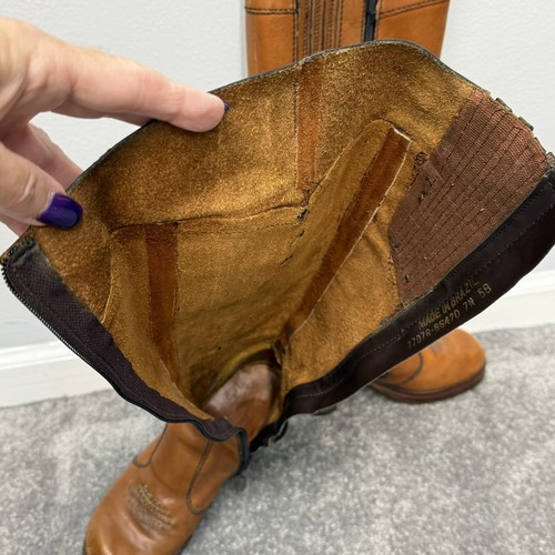 Vtg 70s Boots The Wild Pair Brazil Brown Knee High Leather Festival Size 5-5.5 - Picture 11 of 23