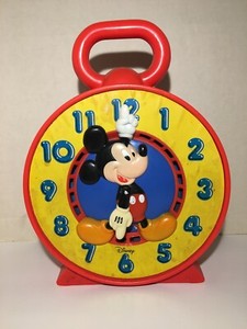Disney Mickey Mouse Talking Time Clock Pull String See N Say Mattel vintage 1981 | eBay