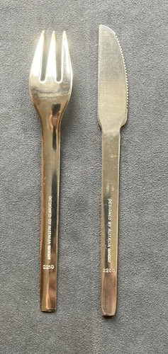 Vintage Messer + Gabel Edelstahl Inoxriv ALITALIA Stainless Steel Knife Fork - Bild 1 von 3