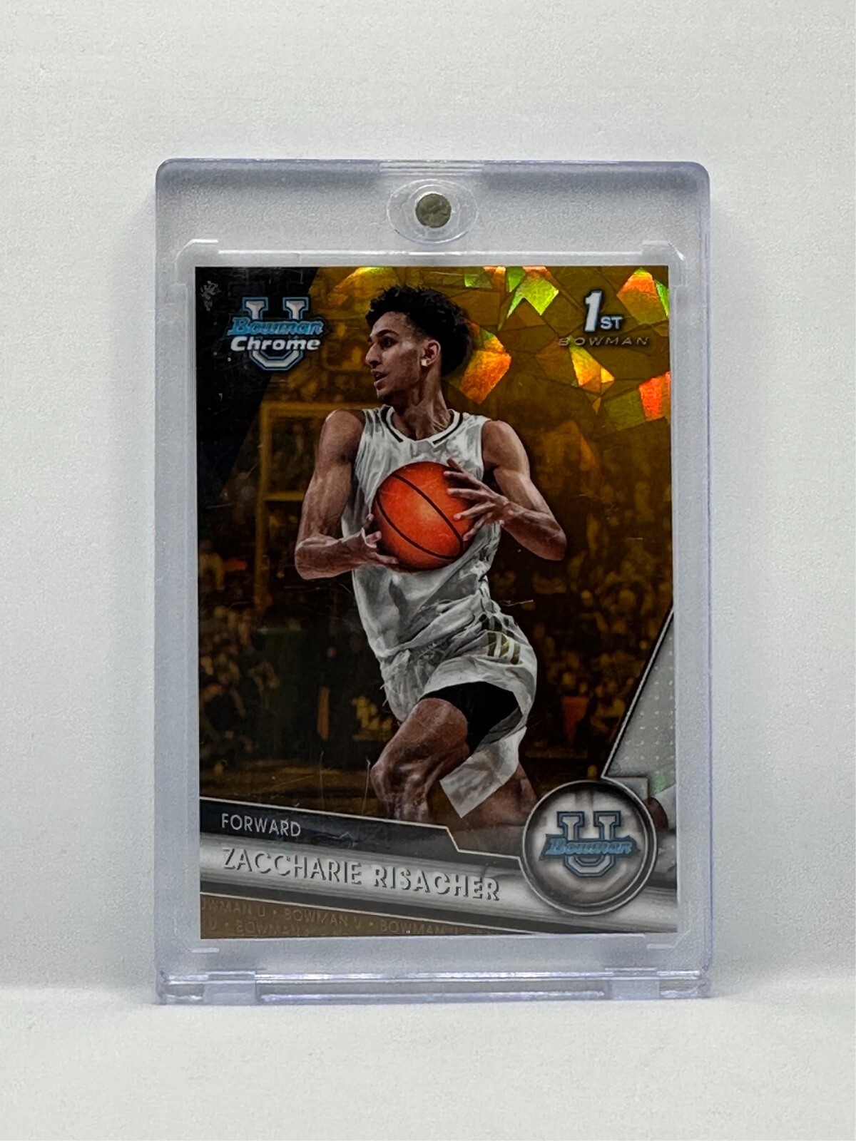 2023 Bowman Chrome U Gold Sapphire Zaccharie Risacher #/50 1st RC Rookie #9 SP