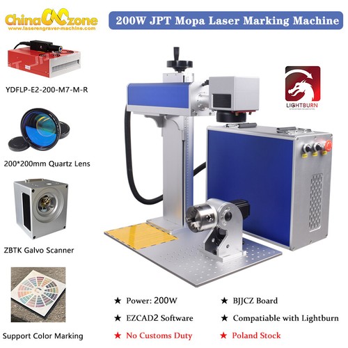 200W JPT Mopa Fiber Laser Marking Engraving Cutting Machine 200*200mm EU Stock - Bild 2 von 16