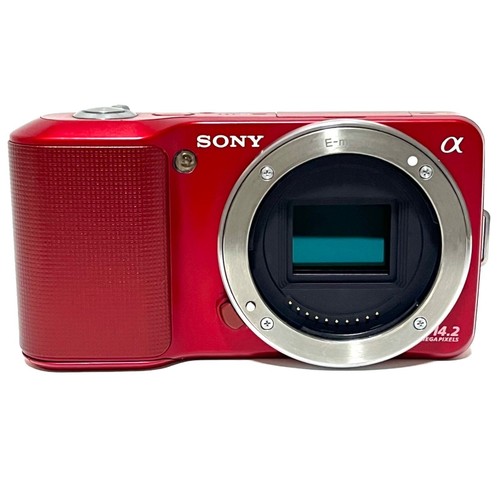 SONY NEX-3 Mirrorless Camera Body Red with Battery and charger - good condition - Picture 2 of 7