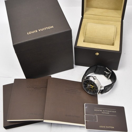 with paper LOUIS VUITTON Tambour GMT Q1D31 Date Automatic Men's Watch B#138822 - Picture 8 of 8