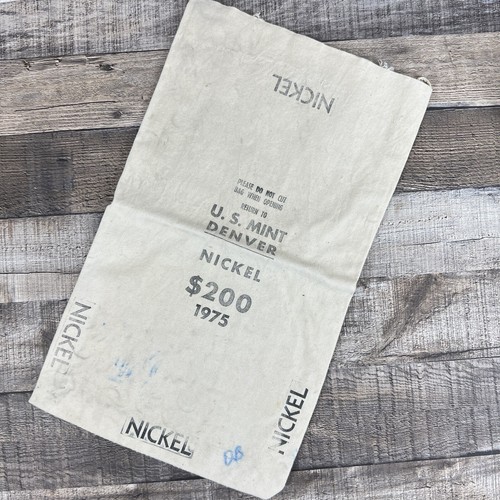 US Mint Canvas Bag 1975 Denver Colorado $200 Nickel Bank Coins - Used Vintage - Picture 2 of 6