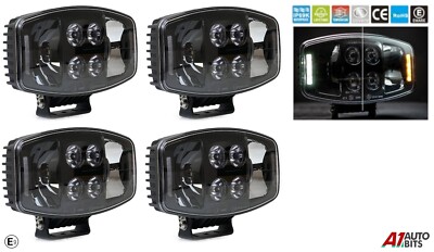 4X 10'' LED Jumbo Nebelscheinwerfer weiß gelb für Scania 4 Serie High Low Cab E9