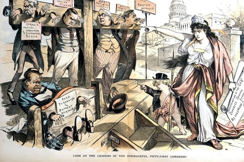 Congress Leaders in Stockade CRIMINALS 1891 QUAY REED INGALLS McKINLEY HOAR Puck - Picture 3 of 12