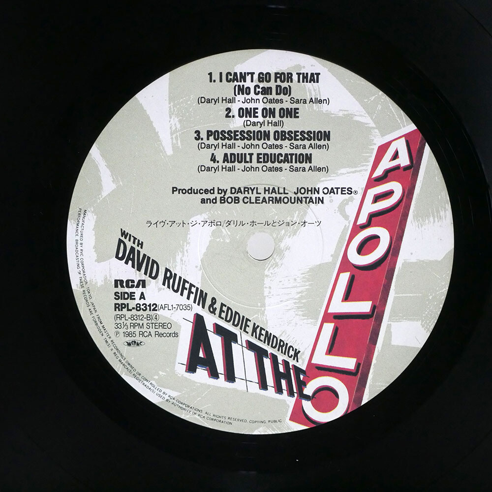 DARYL HALL & JOHN OATES LIVE AT THE APOLLO RCA RPL8312 JAPAN OBI