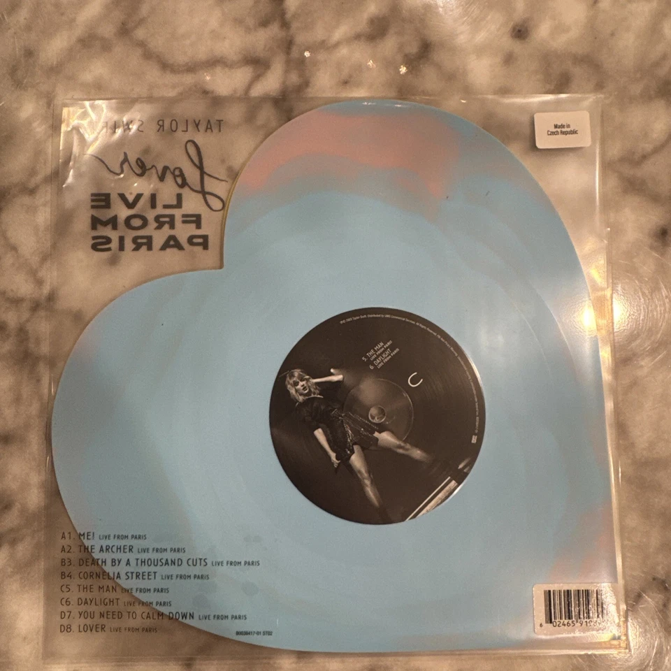 Taylor Swift Lover (Live From Paris) Heart Shaped Vinyl - Brand New - IN HAND - Image 3 of 4