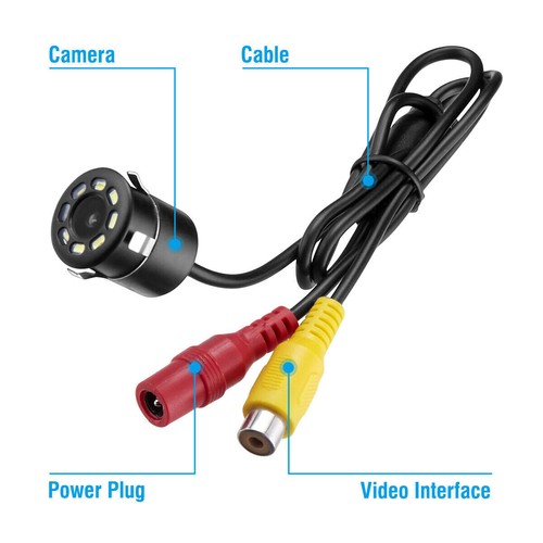 170° CMOS Car Rear View Backup 8 LED Camera Reverse Night Vision Waterproof - Picture 12 of 12