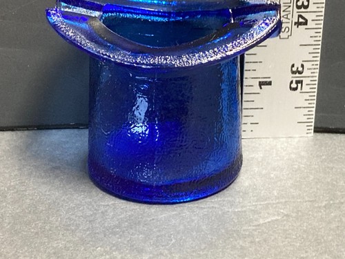 Vintage Cobalt Blue Glass Top Hat Ashtray - Picture 4 of 6