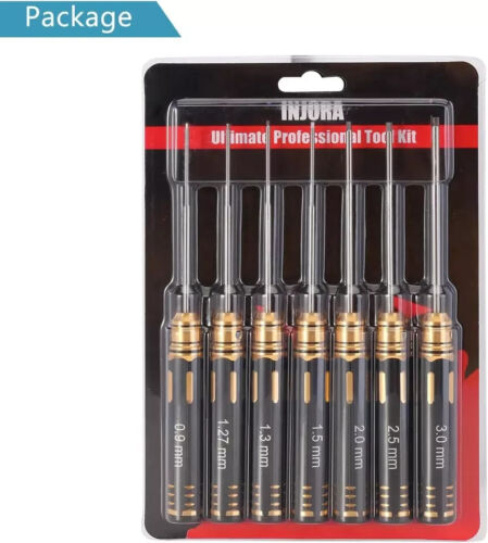 INJORA RC Hex Screw Driver Set-7Pcs RC Car Tool Kit 0.9, 1.27, 1.3, 1.5, 2.0, 2. - Picture 4 of 9