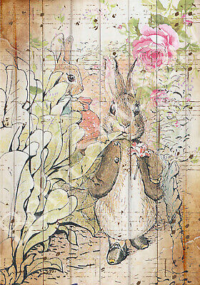 Shabby Chic Peter Rabbit cake topper fabric Peter Rabbit birthday party decoration L244