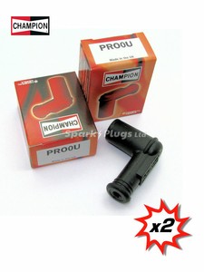 PRO-0U 2 black non resistor CHAMPION spark plug BOOTS caps BSA TRIUMPH AJS x 2