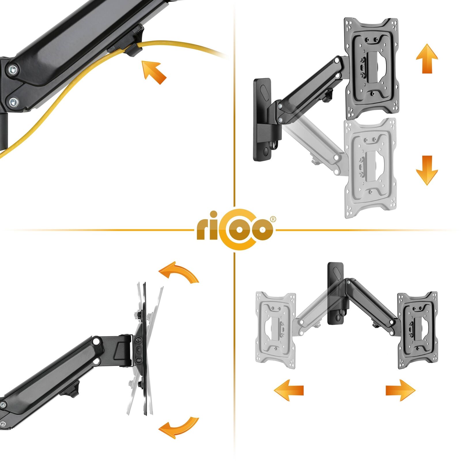 RICOO S4322 Bildschirm Wand-Halterung universal 23-43 Zoll TV Monitor Halterung