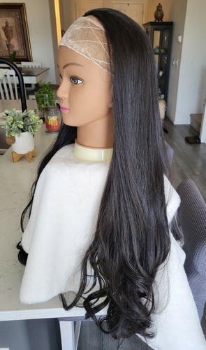 Curly Ends Off Black Dark U Shaped Synthic Hair Extensions, Heat... - Bild 4 von 9