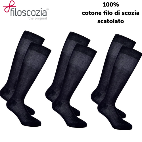 12Paia Calze Lunghe Uomo 100%Cotone Filo di Scozia SCATOLATO Qualità Certificata - Foto 6 di 7