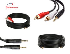 3.5mm AUDIO CABLE AUX 3.5 mm to Dual RCA Stereo 3FT 6FT 10FT 25FT 50FT 100FT LOT