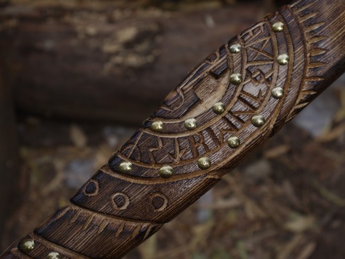 Carbon Steel Blade 21''Viking Axe Engraving Ash Wood Handle Axe With L/S - 3210 - Picture 19 of 22
