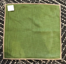 Pottery Barn Celery Green Cotton Basket Weave  20"x20" Pillow Cover Only NWT