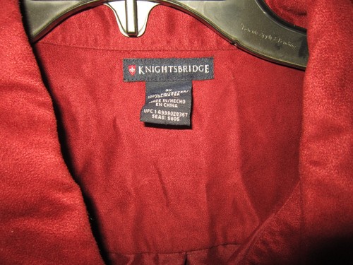 Knightsbridge Mens Sz 3X Button Shirt Top Sueded Microfiber Burgundy Red Pockets - Picture 3 of 3