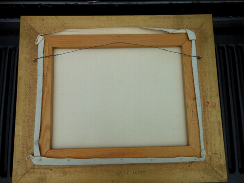 Mid Century Abstract Oil Painting Esarove in Carved Wood Frame 16 x 20 on Canvas - Picture 10 of 15