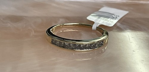 14k yellow gold  diamond cluster wedding band ring Sz 9 (2.7g) - Picture 1 of 7
