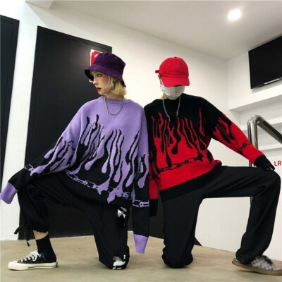 purple flame sweater