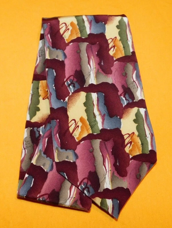 JERRY GARCIA CORBATA DE SEDA DISEÑO ABSTRACTO ROJO/AMARILLO/GRIS - CORBATAS - CORBATAS DE DISEÑADOR Foto 3 de 3