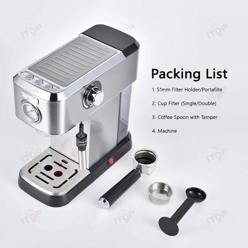 Household Coffee Machine 110V-240V 15Bar Espresso Cappuccino Maker Frother 51mm - Picture 9 of 14