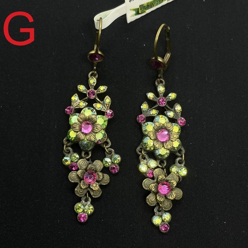 Earrings Lovely Michal Negrin Crystals flowers Elegant made in Israel - Picture 44 of 84