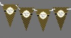 Black And Elegant Dark Gold Personalised Wedding Venue or Reception Bunting