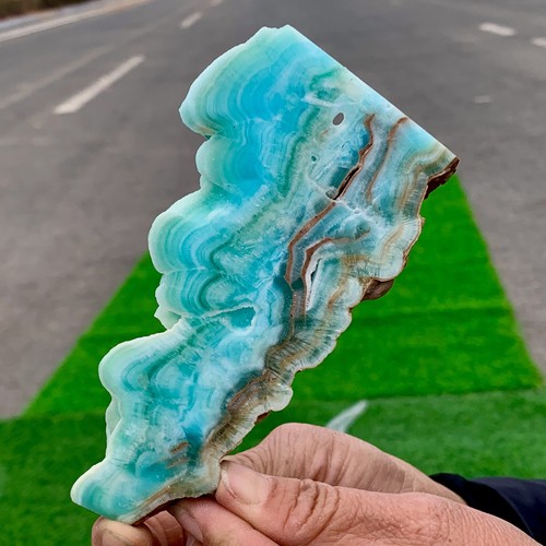 141G Natural Heteropolar blue texture stone crystal blue aragonit specimen - 第 12/21 張圖片