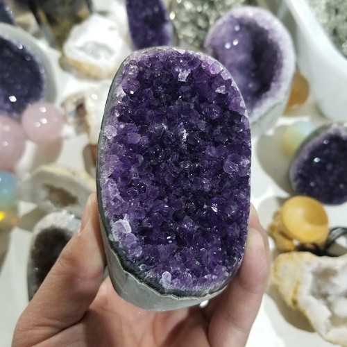 600-700g Natural Amethyst Druzy Geode Quartz Crystal Cluster Energy Specimen US - Picture 5 of 14