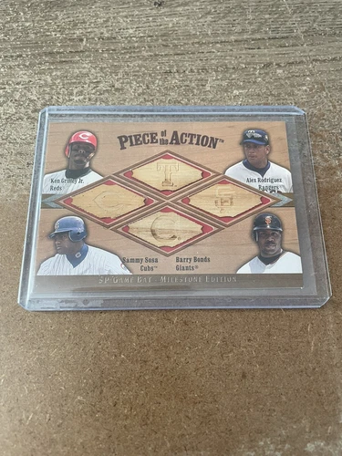 2001 SP Game Bat Piece of Action Quads #GRSB Griffey Jr. Rodriguez Sosa Bonds