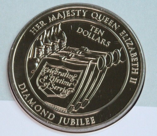 British Elizabeth II 2012 Diamond Jubilee Ten Dollar Coin FDC Fiji [27212] - Bild 2 von 4